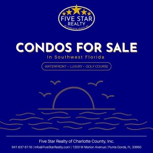 Graphic for condos for sale in SW Florida by Five Star Realty.